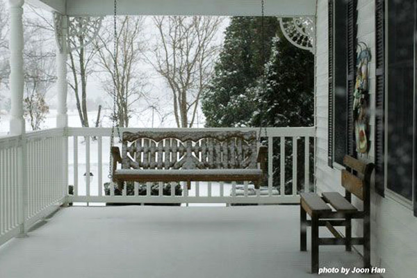Auntie E's front verandah in winter