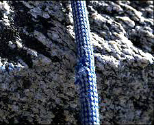 frayed climbing rope
