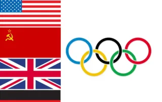 flags of the world's all-time total Olympic medal winners